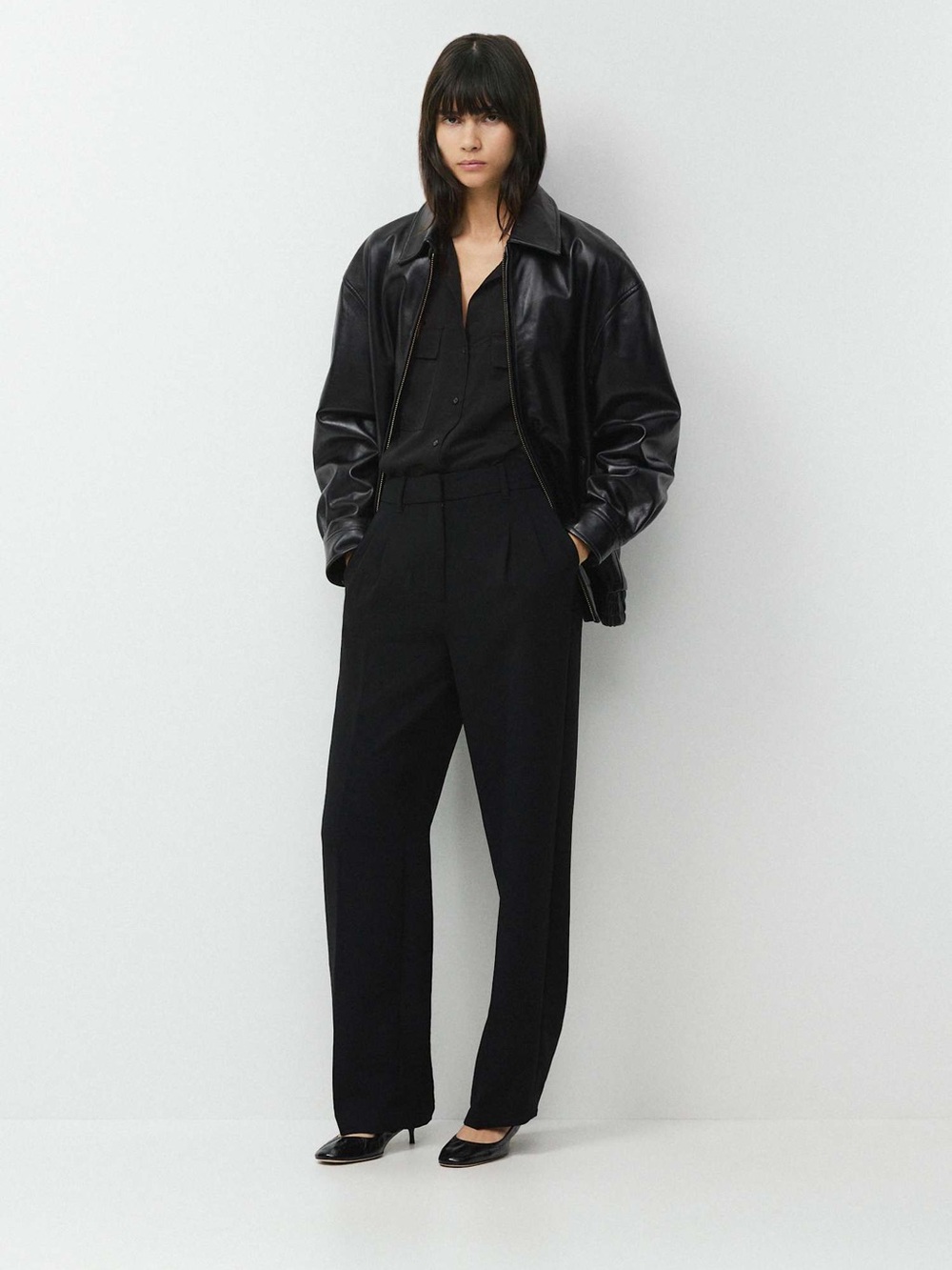 Wilfred The Effortless Pant - Crepette - Black High-Rise Wide-Leg Pants Aritzia